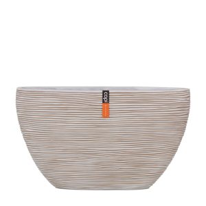 Pot ovaal Rib Anthracite & Ivory - Ivoor
