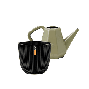 Olijfgrijs + Textiel zwart