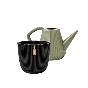 Olijfgrijs + Textiel zwart